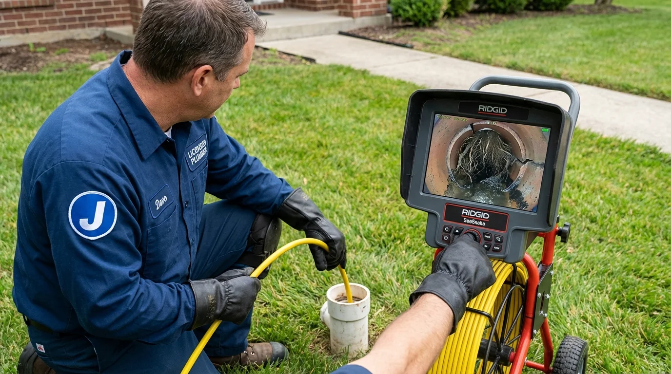 Sewer camera inspection being performed by Johns Plumbing LLC in Sac City